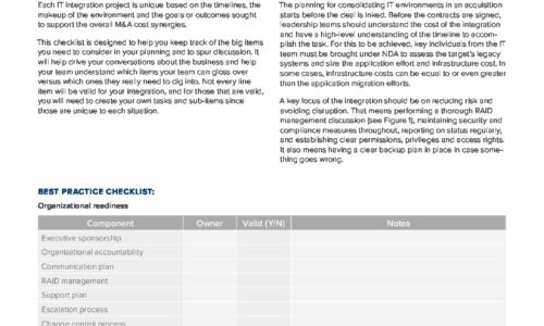 M&A IT Integration Checklist: Active Directory